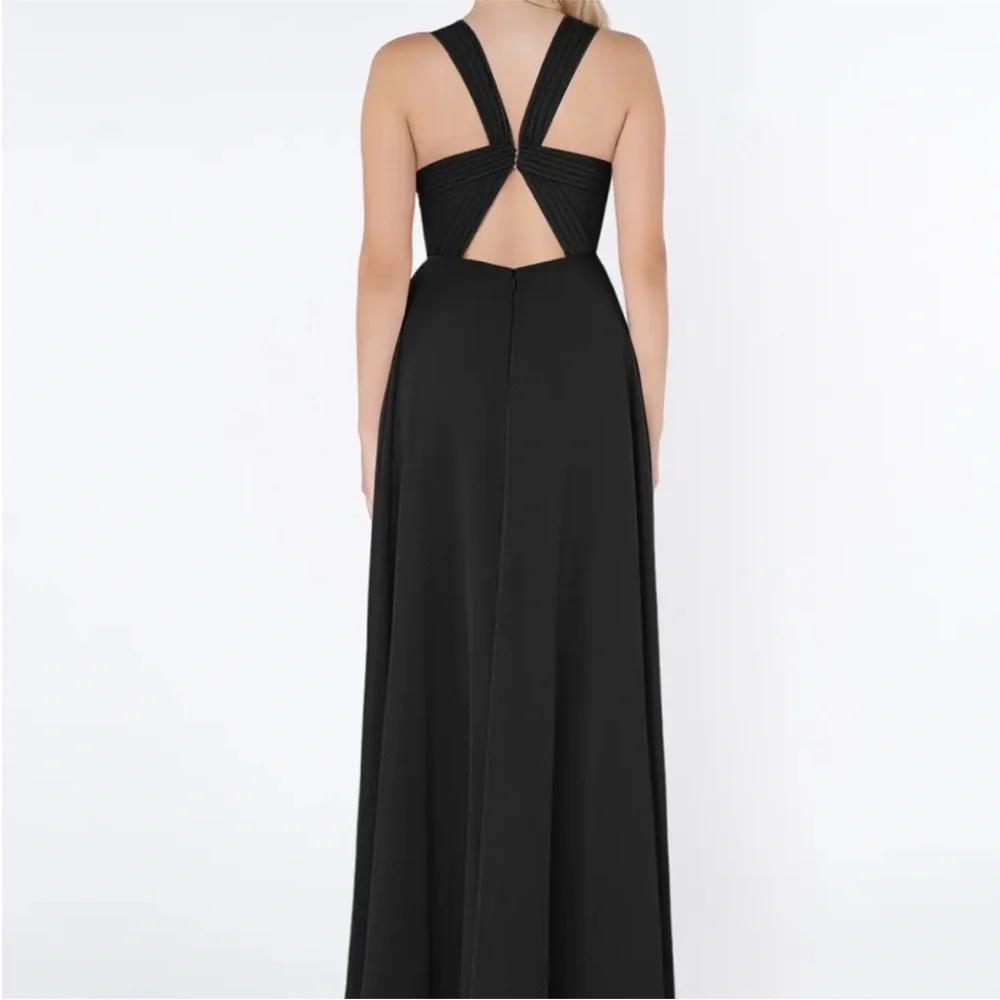 Azazie Jane Elegant Black Evening Gown - Chiffon - Picture 8 of 10